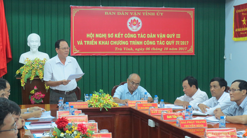 Công tác dân vận tỉnh Trà Vinh 9 tháng đầu năm 2017
